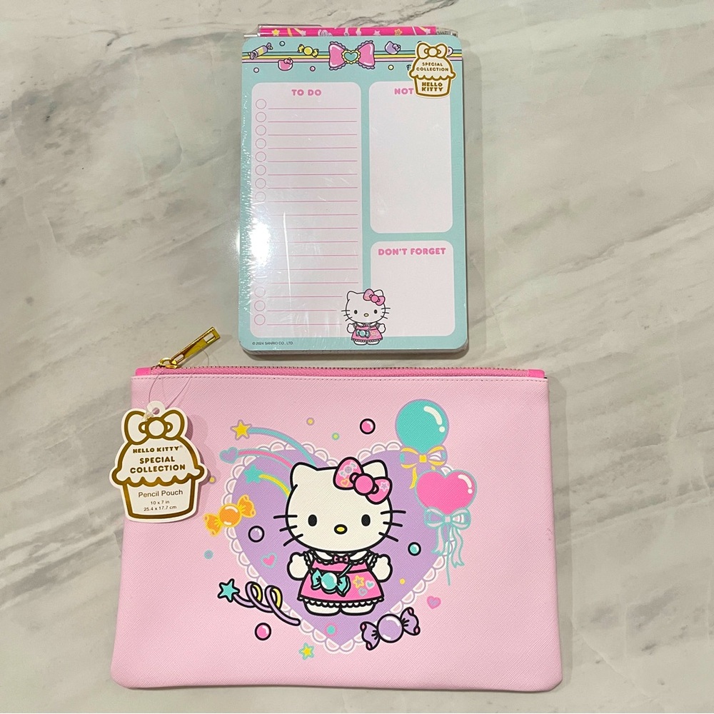 NEW Sanrio Hello Kitty‎ Special Collection Pencil Pouch Notepad and Pen Set Pink
